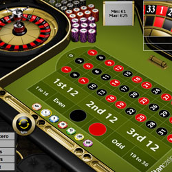 Roulett bord på online casino